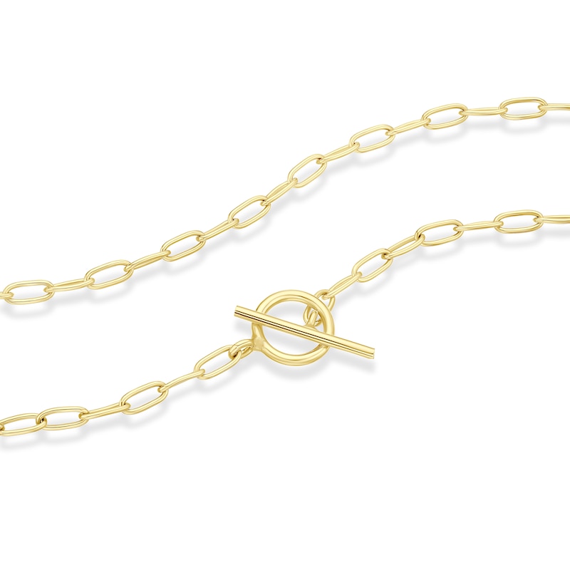 Main Image 3 of Sterling Silver Yellow Gold Plated T Bar Chain Necklace