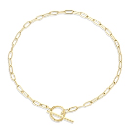 HS Edit ESSENTIALS Sterling Silver Yellow Gold Plated T Bar Chain Bracelet