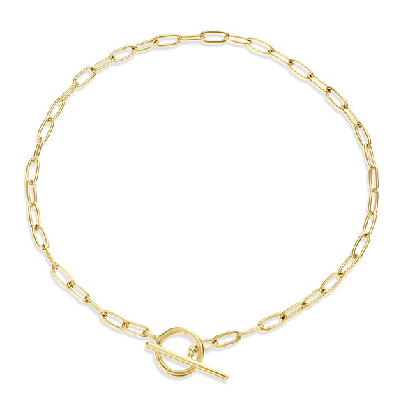 HS Edit ESSENTIALS Sterling Silver Yellow Gold Plated T Bar Chain Bracelet