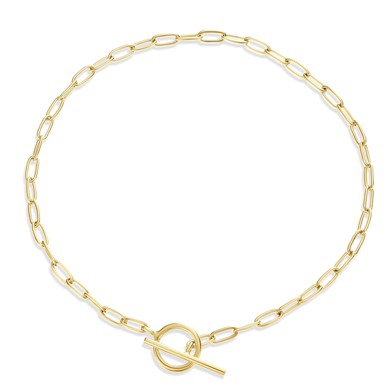 Main Image 1 of Sterling Silver Yellow Gold Plated T Bar Chain Bracelet