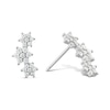 Thumbnail Image 1 of Sterling Silver Cubic Zirconia Flower Climber Stud Earrings