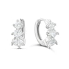 Thumbnail Image 1 of Sterling Silver Cubic Zirconia Graduated 3 Stone Huggie Hoop Earrings
