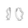Thumbnail Image 1 of Sterling Silver Cubic Zirconia Zig Zag Huggie Hoop Earrings
