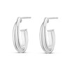 Thumbnail Image 1 of Sterling Silver Crossover Half Hoop Earrings