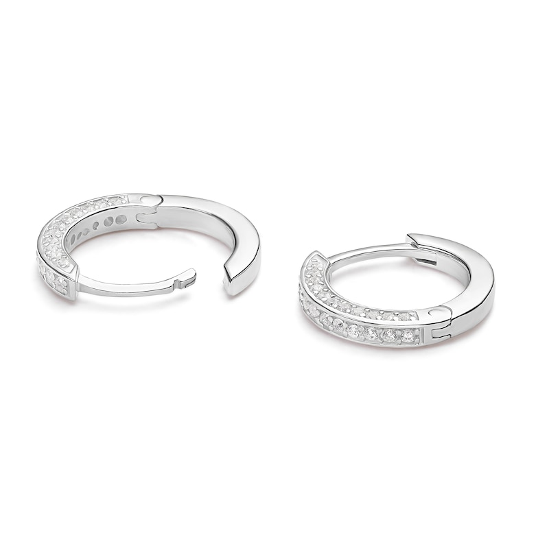 Main Image 2 of Sterling Silver Cubic Zirconia Huggie Hoop Earrings