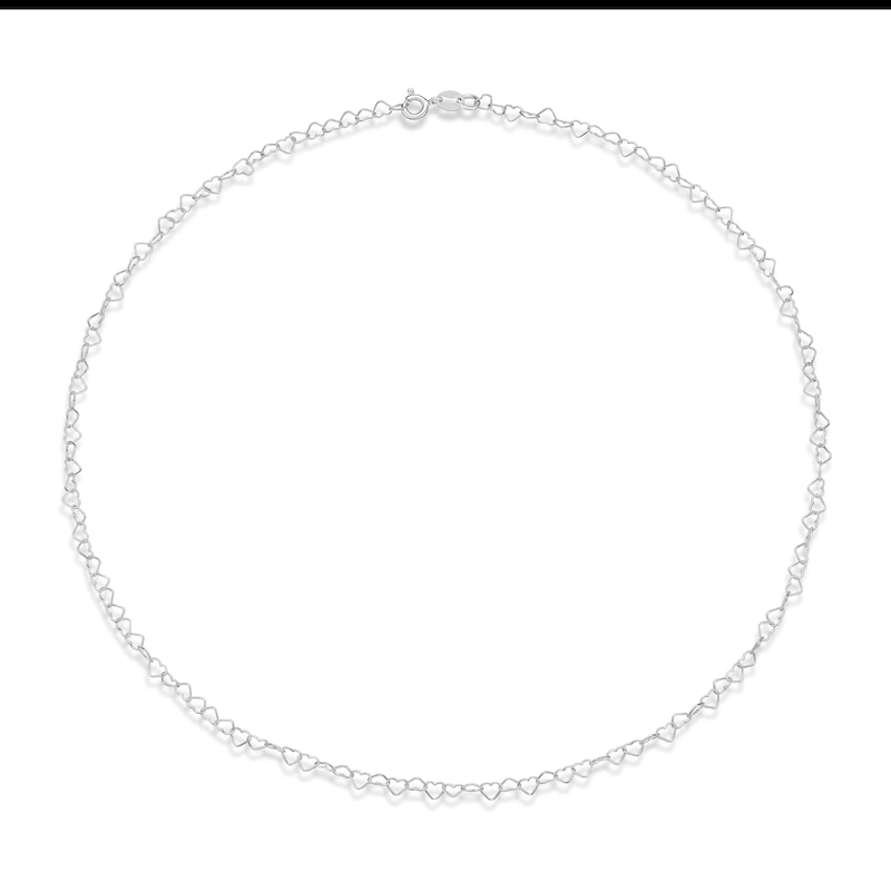 Main Image 2 of Sterling Silver Multi Heart Link Necklace