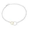 Thumbnail Image 1 of Sterling Silver & Yellow Gold Plated Linked Circle Beaded Chain Bracelet