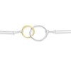 Thumbnail Image 2 of Sterling Silver & Yellow Gold Plated Linked Circle Beaded Chain Bracelet