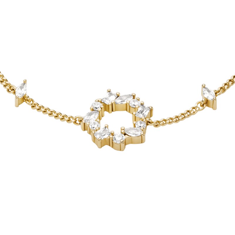 Main Image 2 of Fossil Women's Ellis Mixed Shapes Gold Tone Brass Station Bracelet