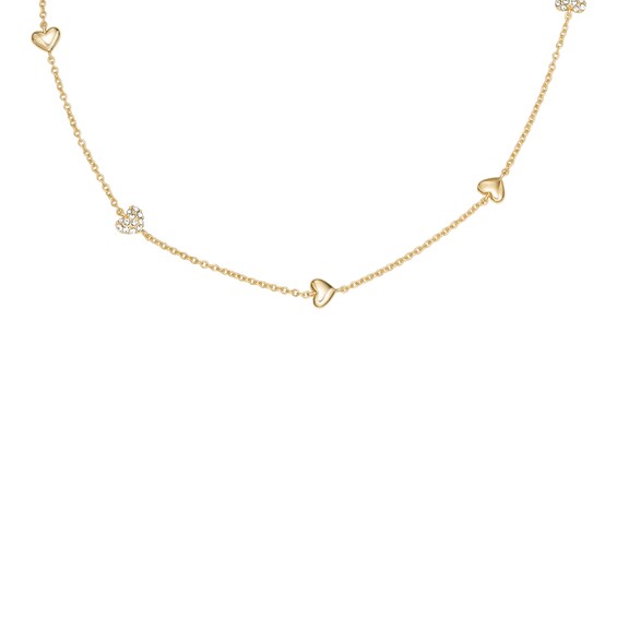 Fossil Womens Sutton Heartbeat Gold Tone Brass Station