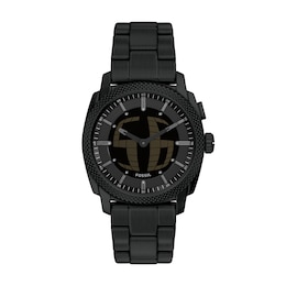 Fossil Men's Machine Big Tic Black Dial Black Stainless Steel Bracelet Watch
