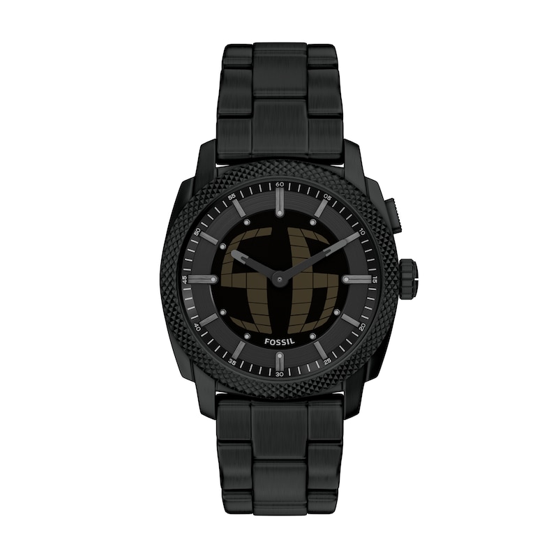 Main Image 1 of Fossil Men's Machine Big Tic Black Dial Black Stainless Steel Bracelet Watch