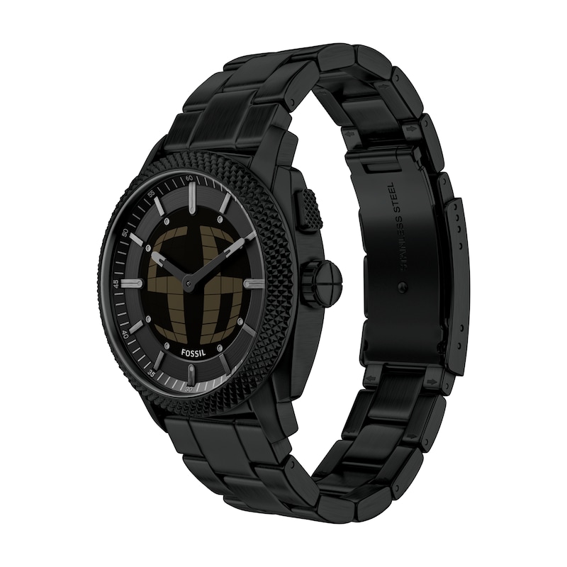 Main Image 3 of Fossil Men's Machine Big Tic Black Dial Black Stainless Steel Bracelet Watch