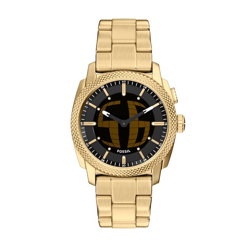 Main Image 1 of Fossil Men's Machine Big Tic Black Dial Golden Stainless Steel Bracelet Watch