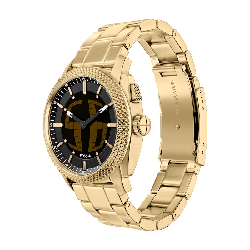 Main Image 3 of Fossil Men's Machine Big Tic Black Dial Golden Stainless Steel Bracelet Watch