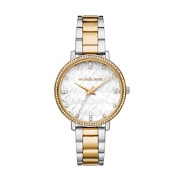 Michael Kors Pyper Three Hand White Dial Two Tone Stainless Steel Bracelet Watch