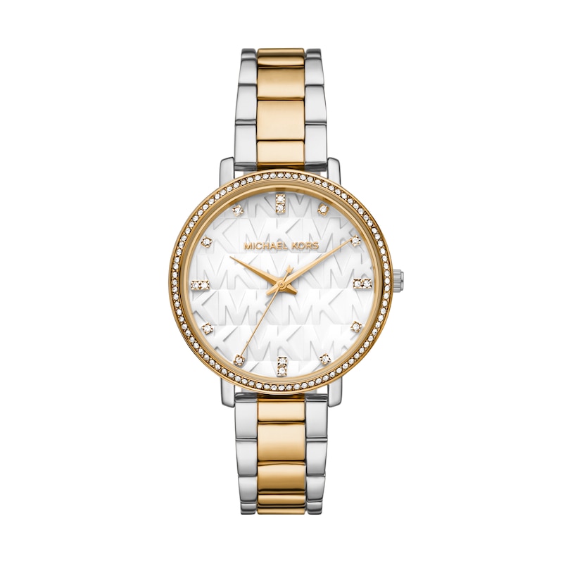 Main Image 1 of Michael Kors Pyper Three Hand White Dial Two Tone Stainless Steel Bracelet Watch