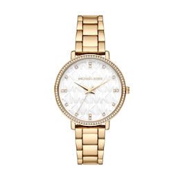 Michael Kors Pyper Three Hand White Dial Golden Stainless Steel Bracelet Watch