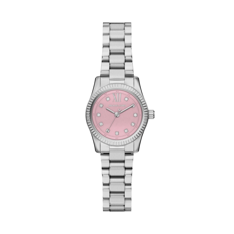Main Image 1 of Michael Kors Women's Lexington Three Hand Pink Dial Silver Tone Stainless Steel Bracelet Watch