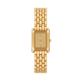 Michael Kors Women's Essex Three Hand Gold Tone Dial Golden Stainless Steel Bracelet Watch