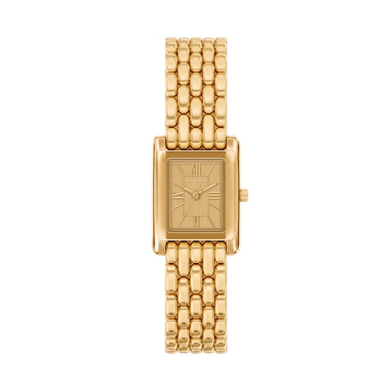 Michael Kors Women's Essex Three Hand Gold Tone Dial Golden Stainless Steel Bracelet Watch