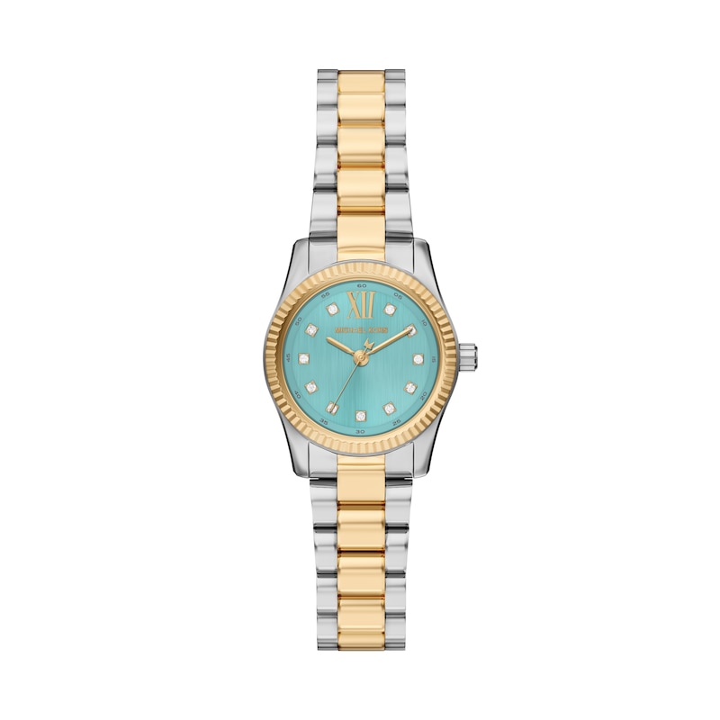 Main Image 1 of Michael Kors Women's Lexington Three Hand Blue Dial Two Tone Stainless Steel Bracelet Watch