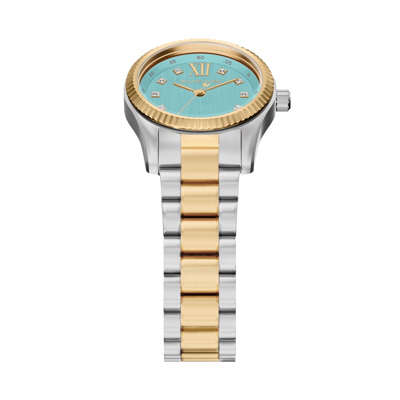 Main Image 2 of Michael Kors Women's Lexington Three Hand Blue Dial Two Tone Stainless Steel Bracelet Watch