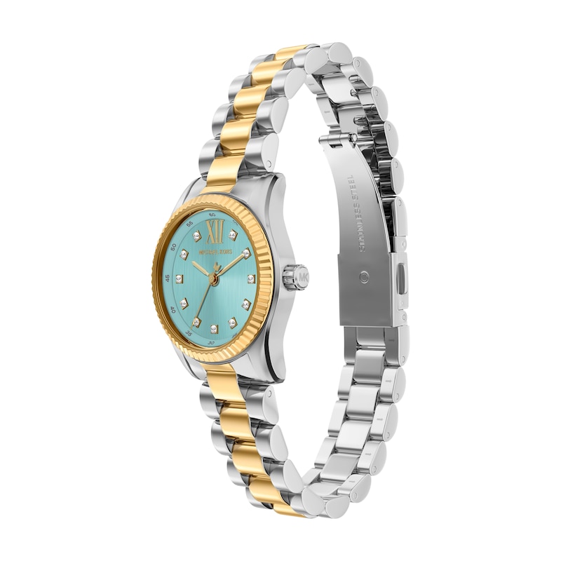 Main Image 3 of Michael Kors Women's Lexington Three Hand Blue Dial Two Tone Stainless Steel Bracelet Watch