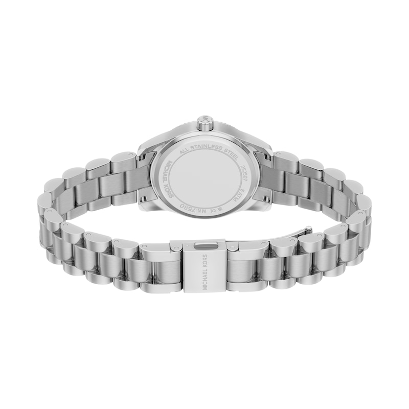 Main Image 6 of Michael Kors Women's Lexington Three Hand Green Dial Silver Tone Stainless Steel Bracelet Watch
