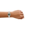 Thumbnail Image 7 of Michael Kors Women's Lexington Three Hand Green Dial Silver Tone Stainless Steel Bracelet Watch