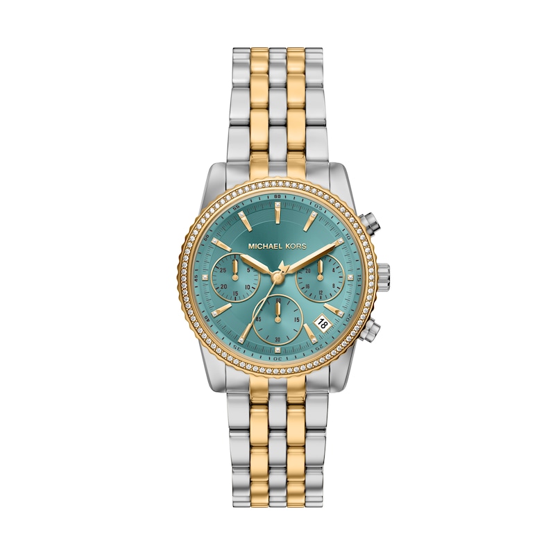 Main Image 1 of Michael Kors Women's Bryant Chronograph Blue Dial Two Tone Stainless Steel Bracelet Watch