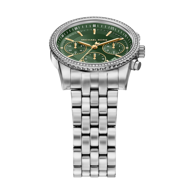 Main Image 2 of Michael Kors Women's Bryant Chronograph Green Dial Silver Tone Stainless Steel Bracelet Watch