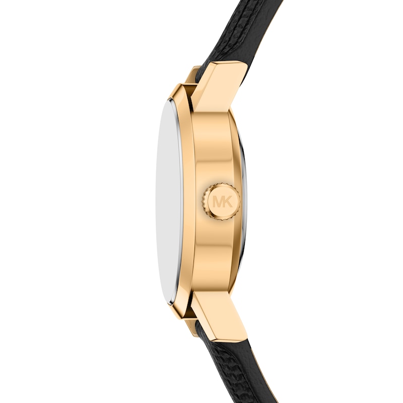 Main Image 3 of Michael Kors Women's Maude Three Hand Black Dial Black Leather Strap Watch