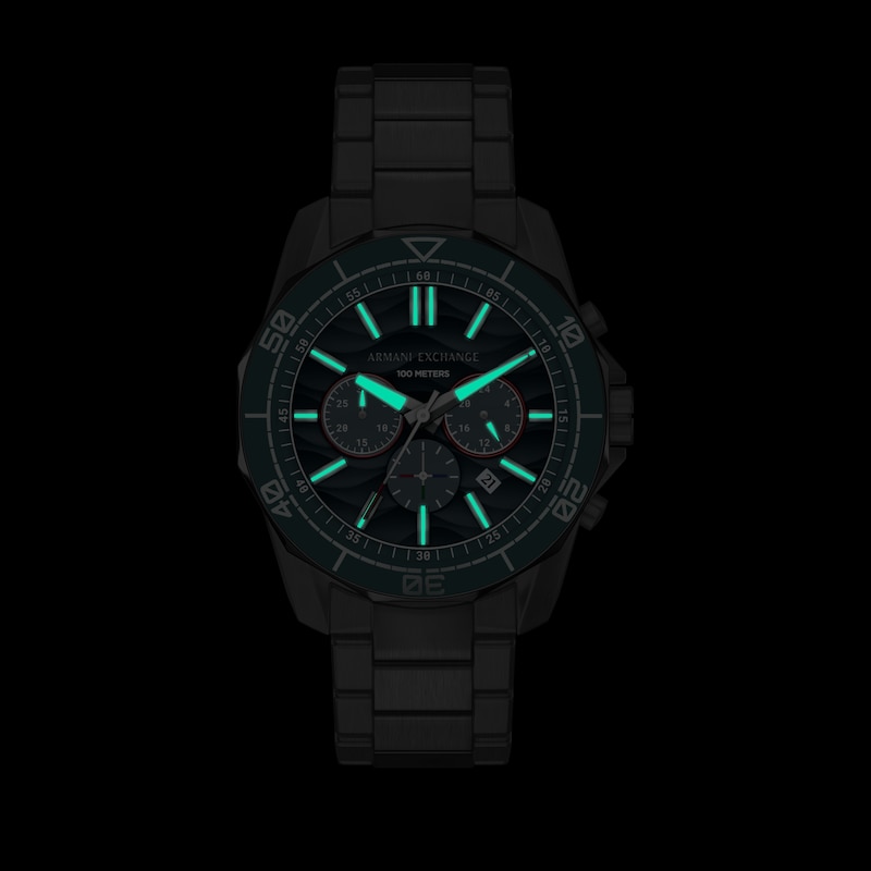 Main Image 4 of Armani Exchange Men's Chronograph Blue Dial Gunmetal Stainless Steel Bracelet Watch