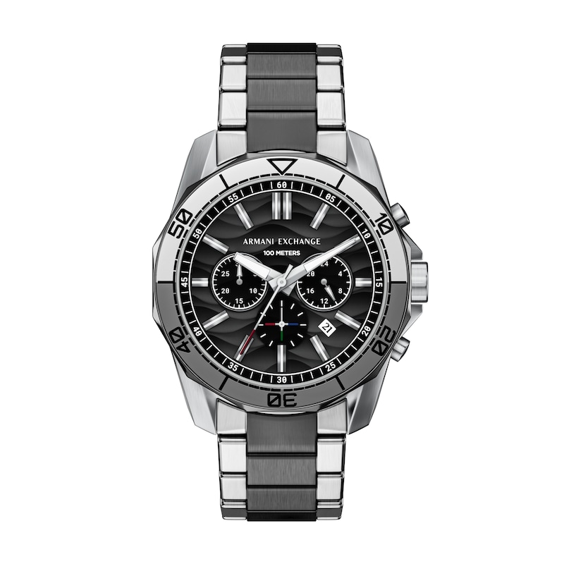 Main Image 1 of Armani Exchange Men's Chronograph Black Dial Two Tone Stainless Steel Bracelet Watch