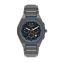 Armani Exchange Men's Sync Chronograph Black Dial Gunmetal Stainless Steel Bracelet Watch