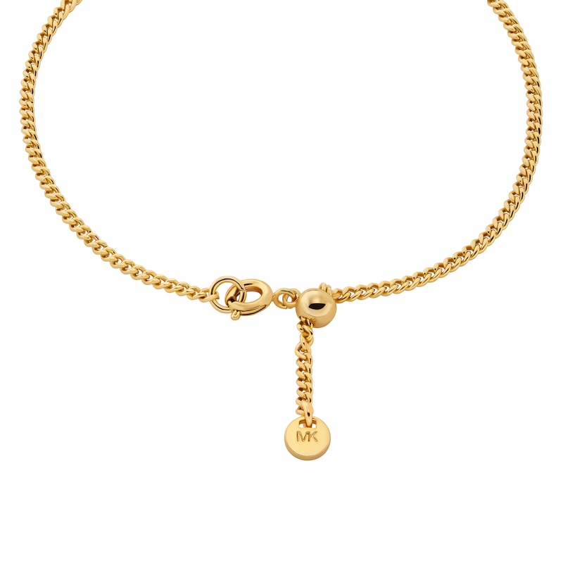 Main Image 2 of Michael Kors Women's Gold Tone Pavé Logo Bracelet
