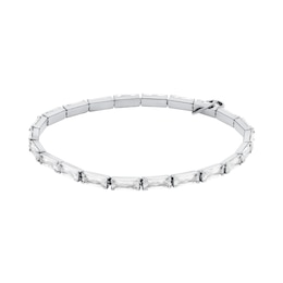 Michael Kors Women's Baguette Stretch Silver Tone Tennis Bracelet Michael Kors Women's Baguette Stretch Silver Tone Tennis Bracelet