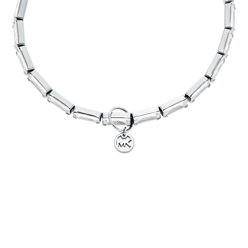 Main Image 2 of Michael Kors Women's Baguette Stretch Silver Tone Tennis Bracelet