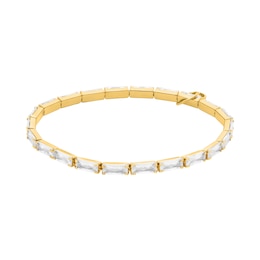 Michael Kors Women's Baguette Stretch Gold Tone Tennis Bracelet