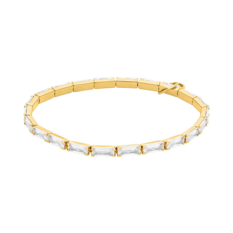 Main Image 1 of Michael Kors Women's Baguette Stretch Gold Tone Tennis Bracelet