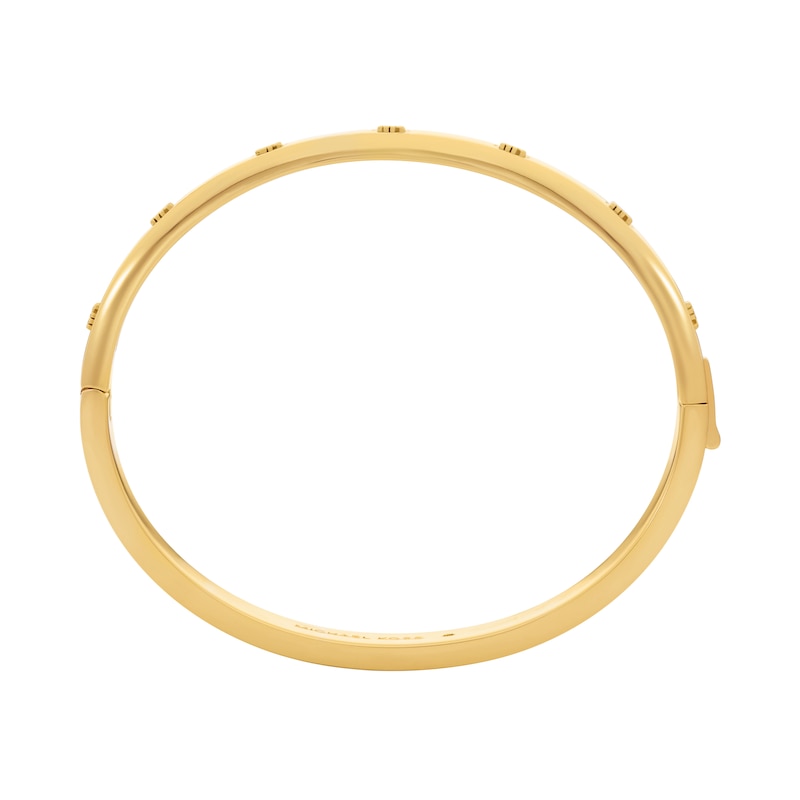 Main Image 2 of Michael Kors Women's Gold Tone Pavé Logo Bracelet