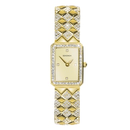 Sekonda Women's Sparkle Champagne Dial & Gold Tone Ion Plated Alloy Bracelet Watch