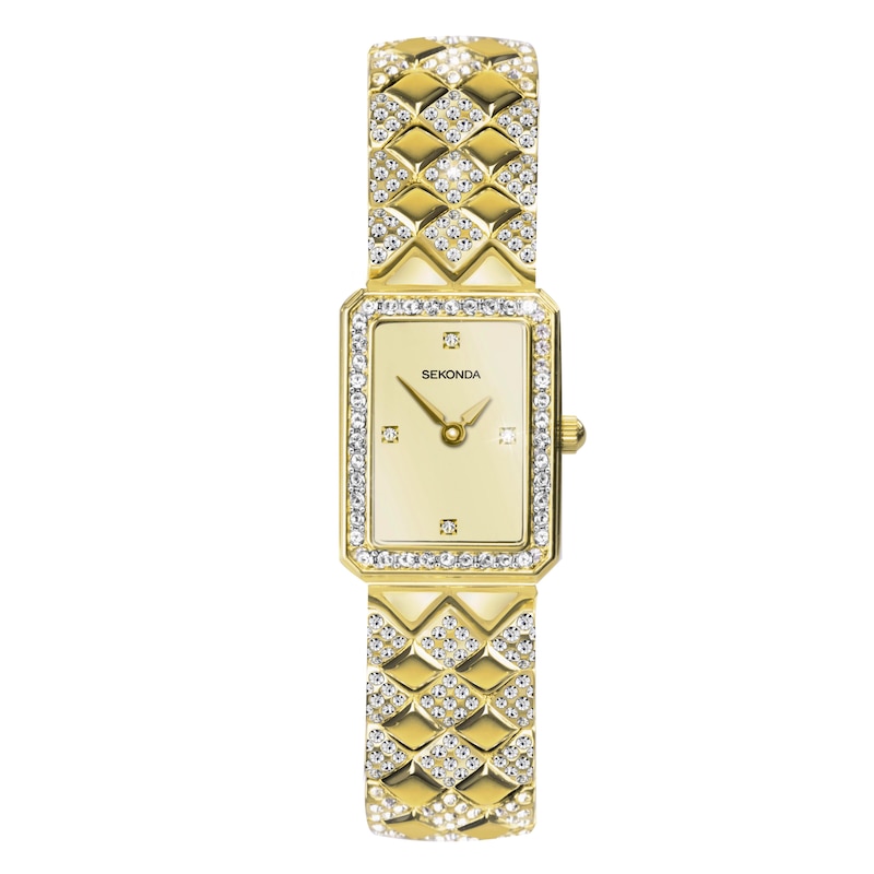 Main Image 1 of Sekonda Women's Sparkle Champagne Dial & Gold Tone Ion Plated Alloy Bracelet Watch
