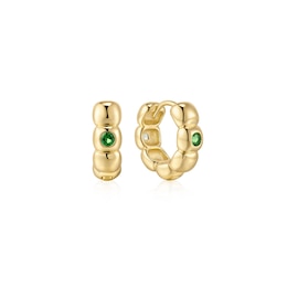 Ania Haie Tide Echo Gold Reversible Puffy Huggie Hoop Earrings