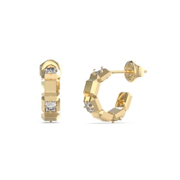 Guess Ace Of Diamonds Women's Crystal Cube Hoop Earrings