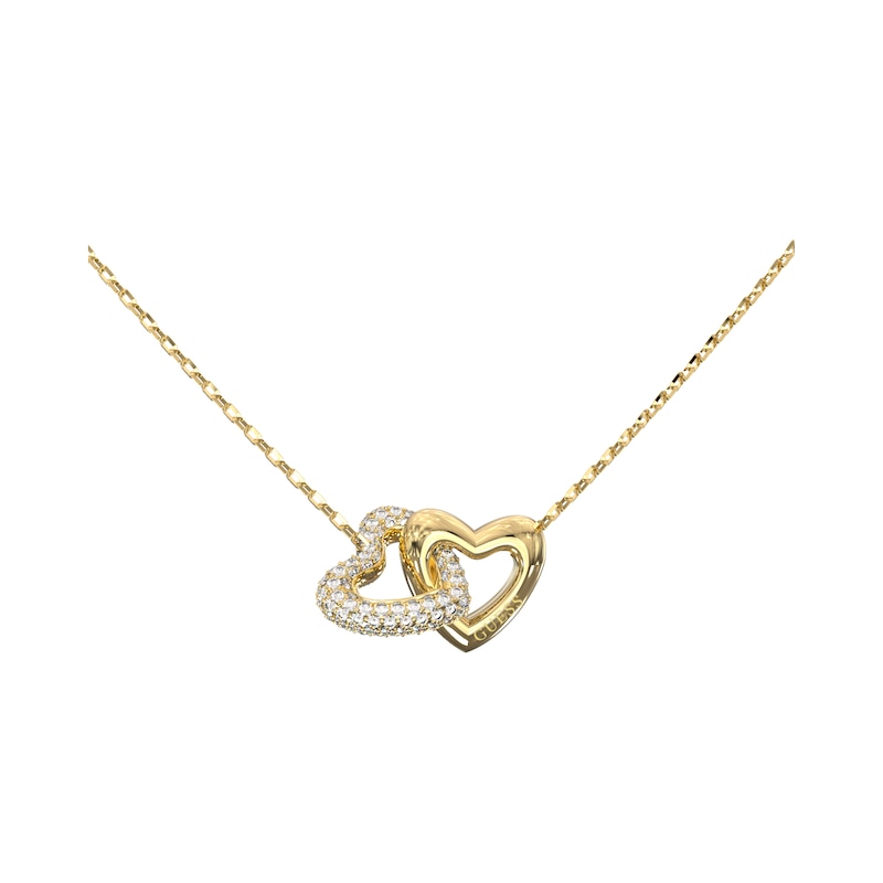 Main Image 1 of Guess Beloved Women's Heart Link Necklace with Clear Crystals
