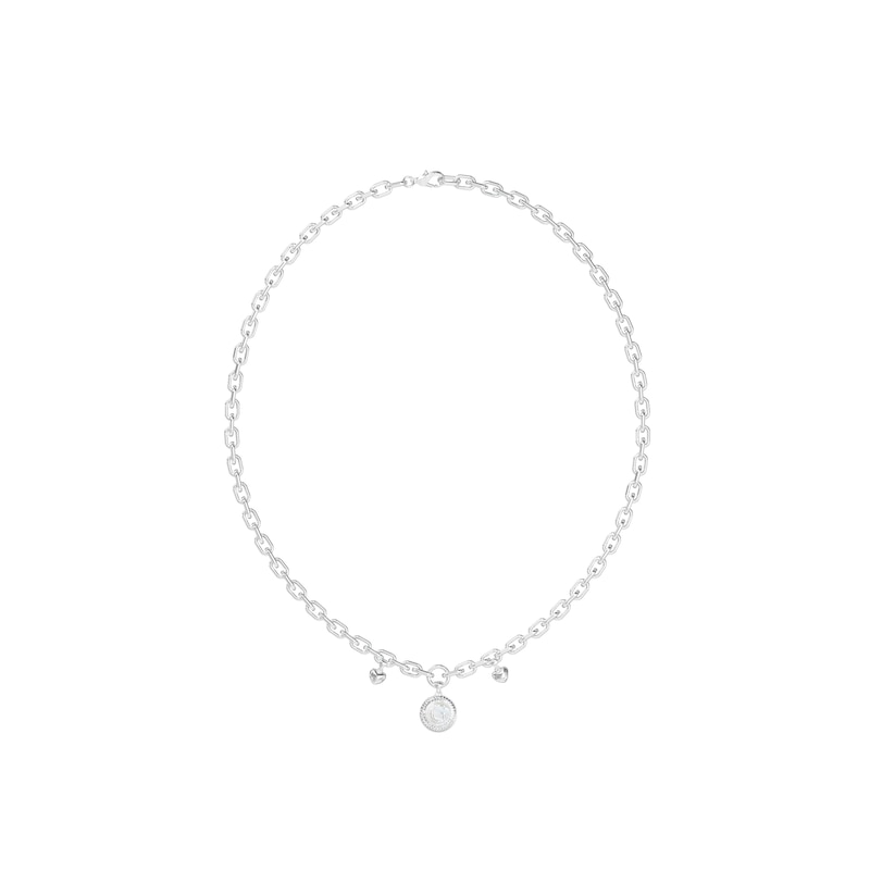 Main Image 1 of Guess G Talisman Women's Pearly Multi-Charm Necklace in Silver-Tone