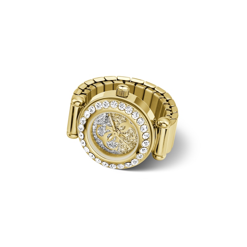 Main Image 1 of Guess Anna Small Women's Gold-Tone Crystal-Set Watch Ring with Ombré Dial