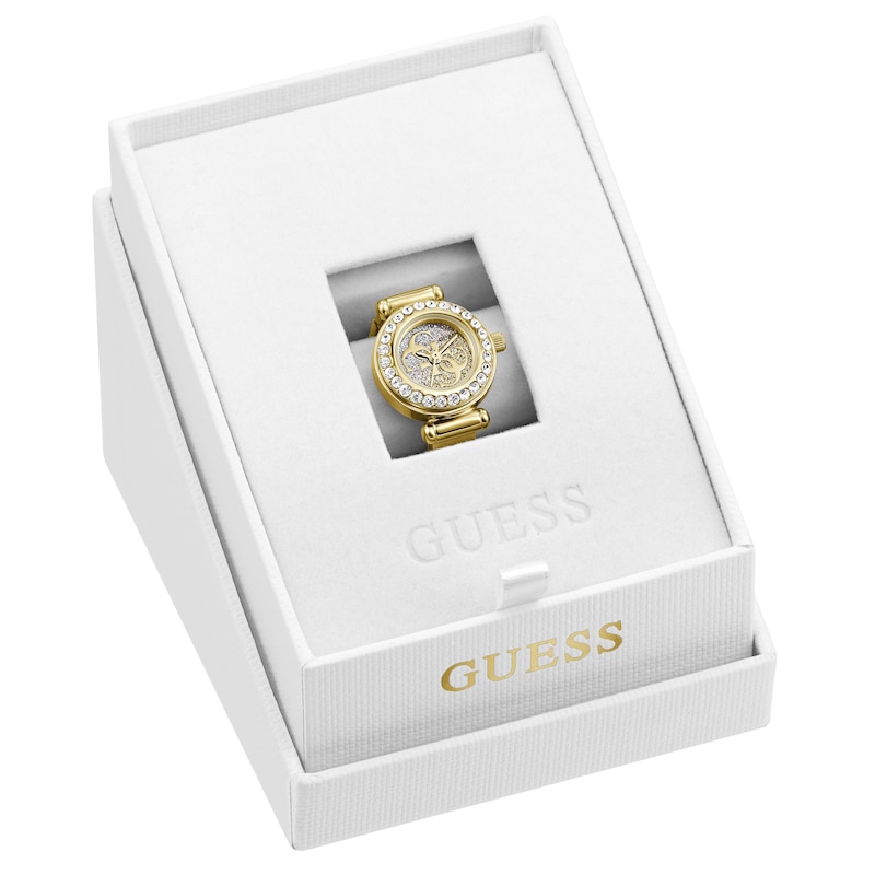 Main Image 2 of Guess Anna Small Women's Gold-Tone Crystal-Set Watch Ring with Ombré Dial